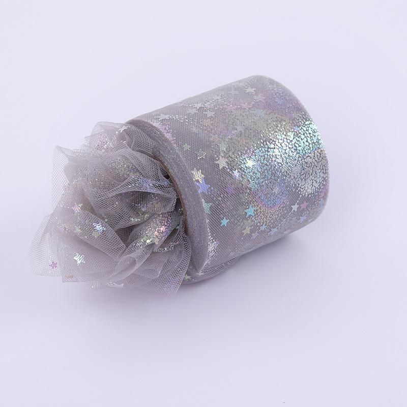Rainbow Love Heart Tulle Ribbon for Crafts Gift Diy Package Wrap Decorative Ribbons Love Stars Lace Christmas Decor