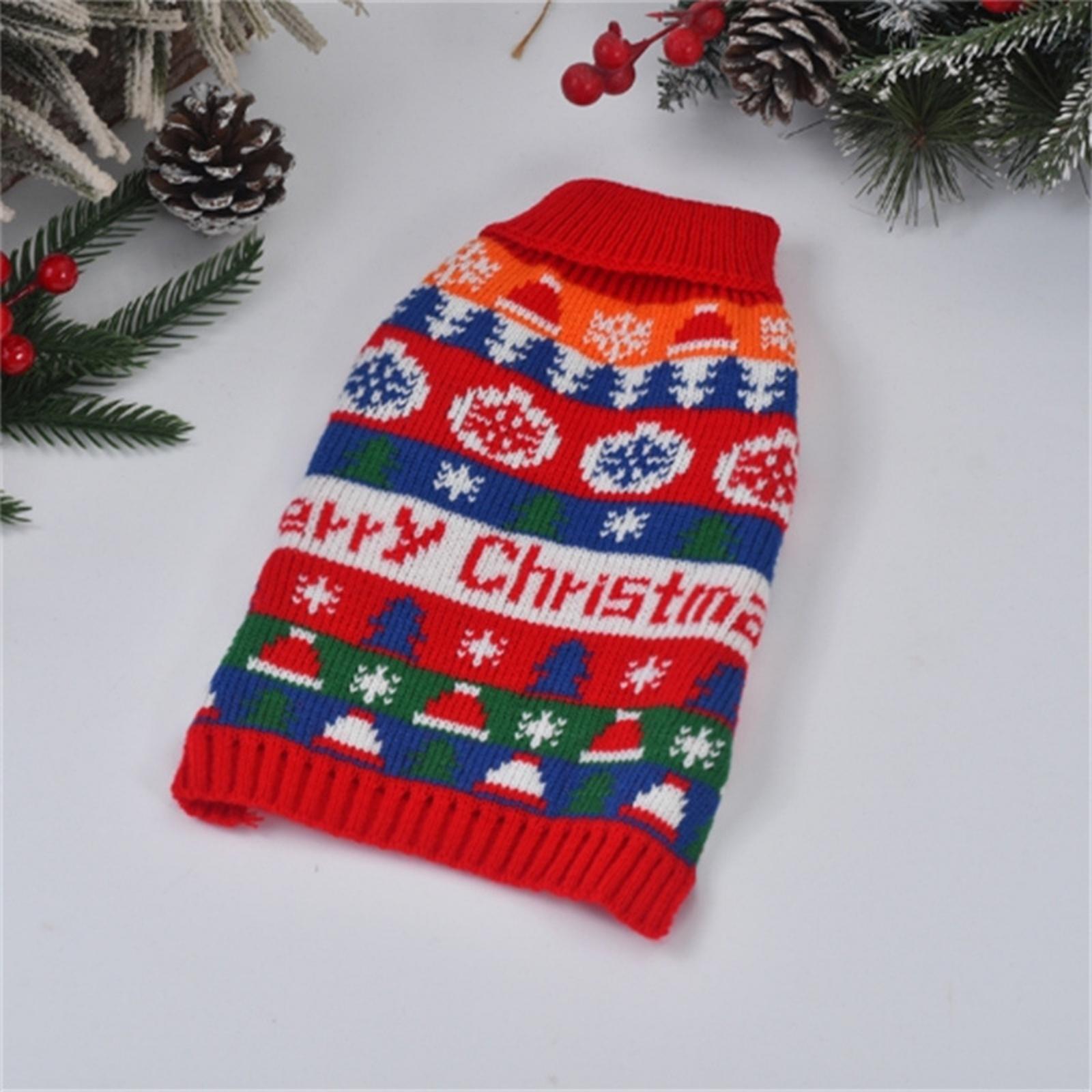 

Christmas Dog Jumper Winter Knitted Thick Xmas Cute Dog Sweater Costume Outfit Soft Warm Coats For Small Medium Dogs XXL красный