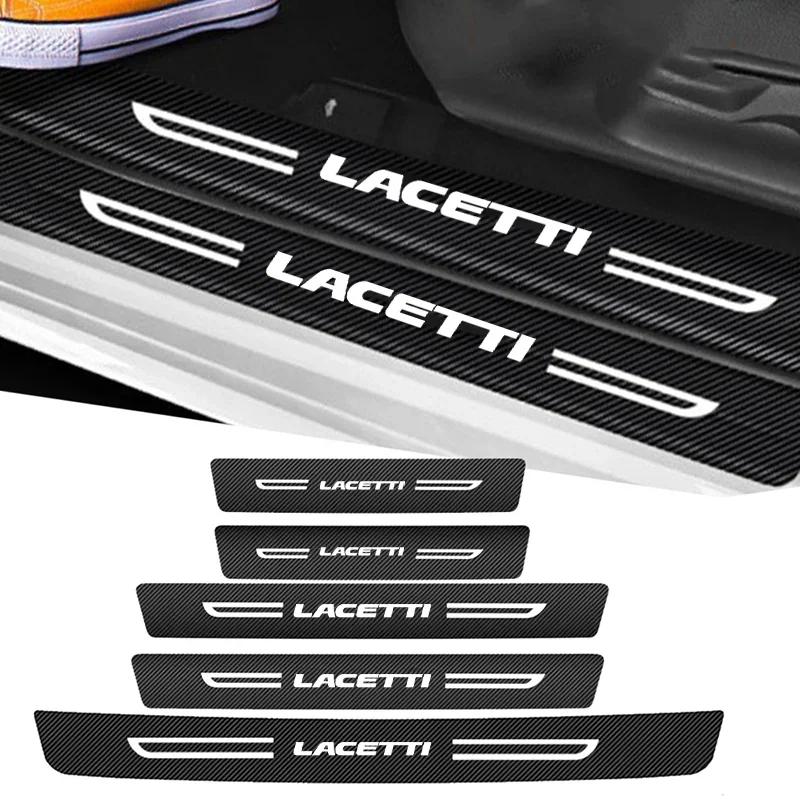 Carbon Fiber Car Door Sill Protector Decals For Chevrolet LACETTI Logo Trunk Anti-Scratch Protective Strip Auto Accessories
