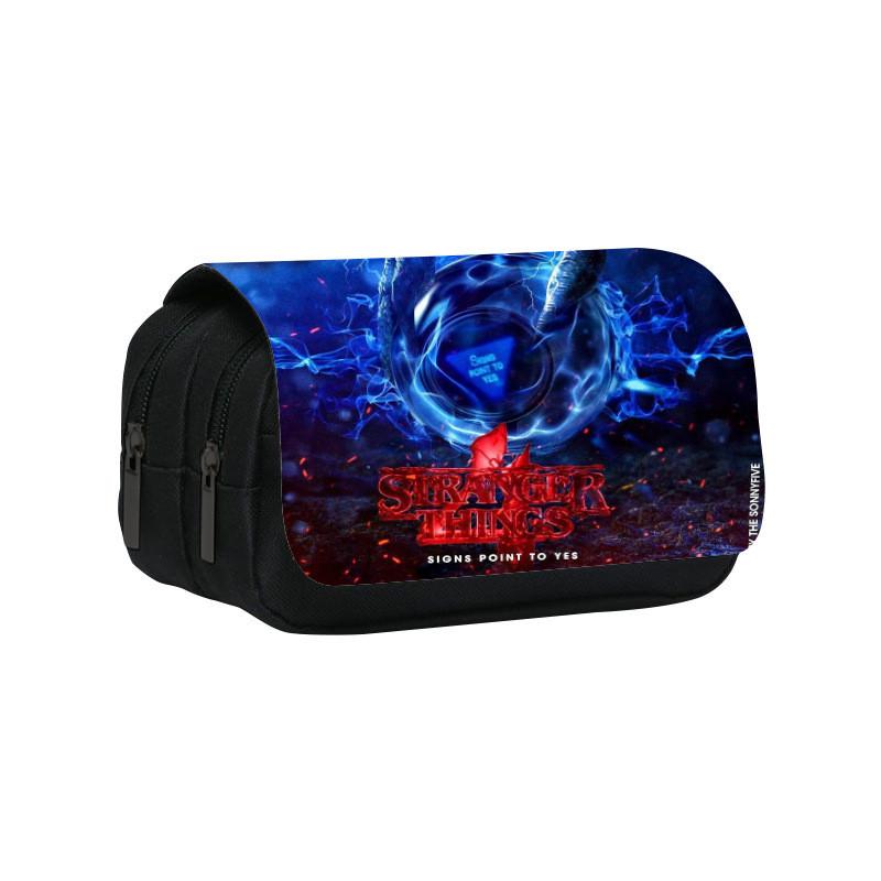 Stranger Things 4 Doppellagiges Federmäppchen mit großem Fassungsvermögen für Schüler und Bürogebrauch