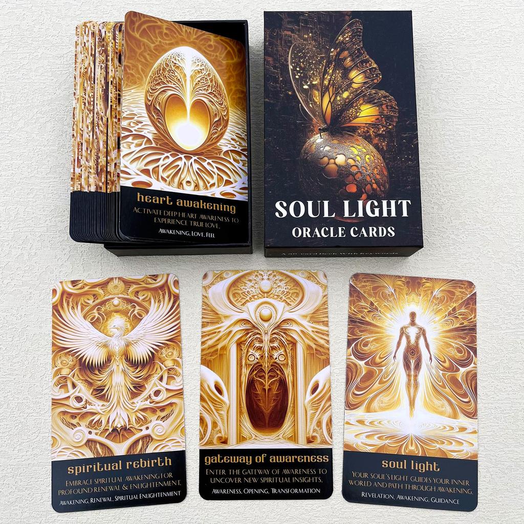 GZXINKE Soul Light Oracle Oracle Spiritual Oracle Explore Cosmic Wisdom and Intuitive Insights Deck, Beginner's Cards, Cards,