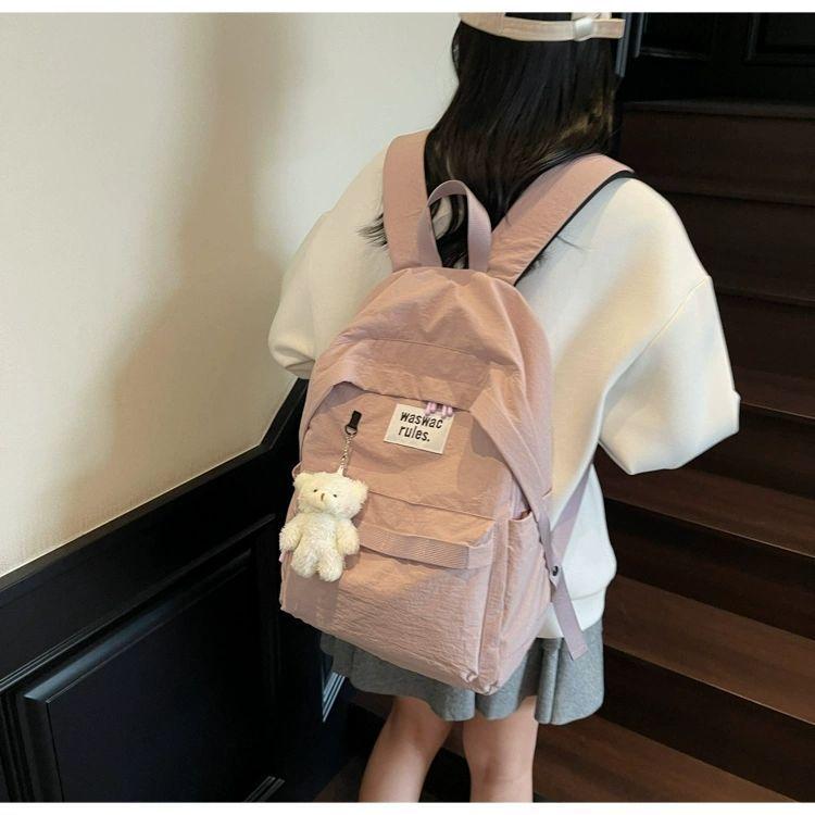 Simple All-matching Backpack Women Large Capacity Casual Junior High School Students Schoolbag Mountaineering Light Travel