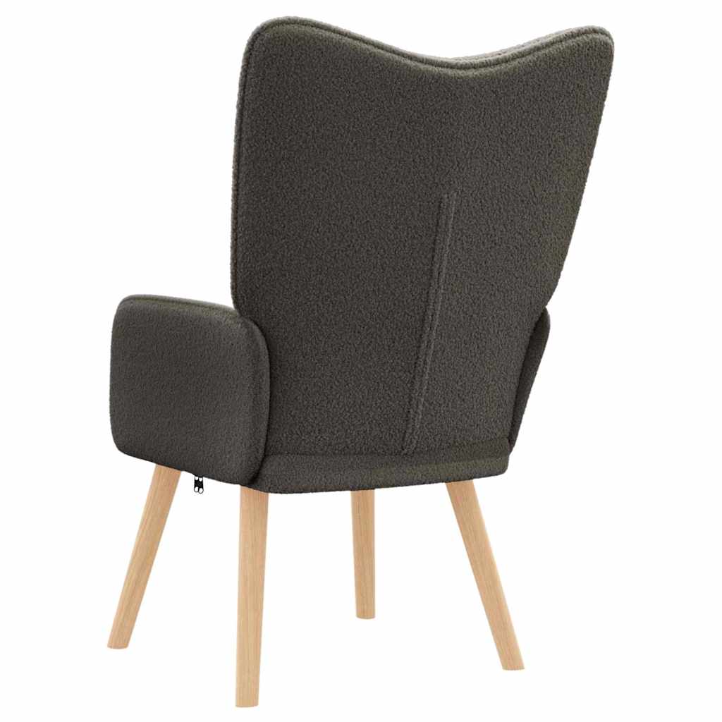 Armchair Dark Grey 62 X 67 X 95.5 Cm Sherpa Fabric
