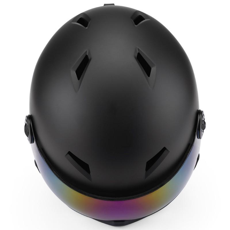 Full-Visor Ski Helmet With Integrated Goggles Adults Kids Winter Snow Sports Safety Headgear