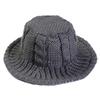 Women Winter Cable Knit Bucket Hat Twist Pattern Solid Color Warm Fisherman Cap HOM