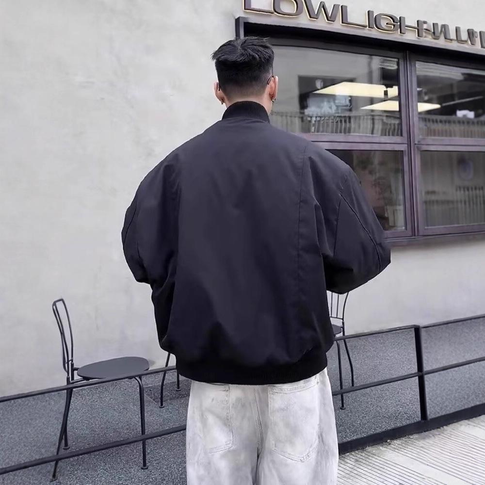 Guochao Unisex Boxy Silhouette Winter Flight Jacket - Padded Cotton, Thick, Trendy, and Loose Fit.