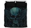 Silver Skull Pile 3 Piece Duvet Set-Skull Pile Duvet-Skull Bedding-Skull Bed Cover-Skull Bed Set
