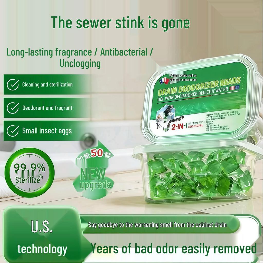 Perle in Gel Deodoranti per Fognature: Soluzione Anti-Odore per WC, Scarico a Pavimento e Tubi, Gel Rimuovi Odori per la Casa