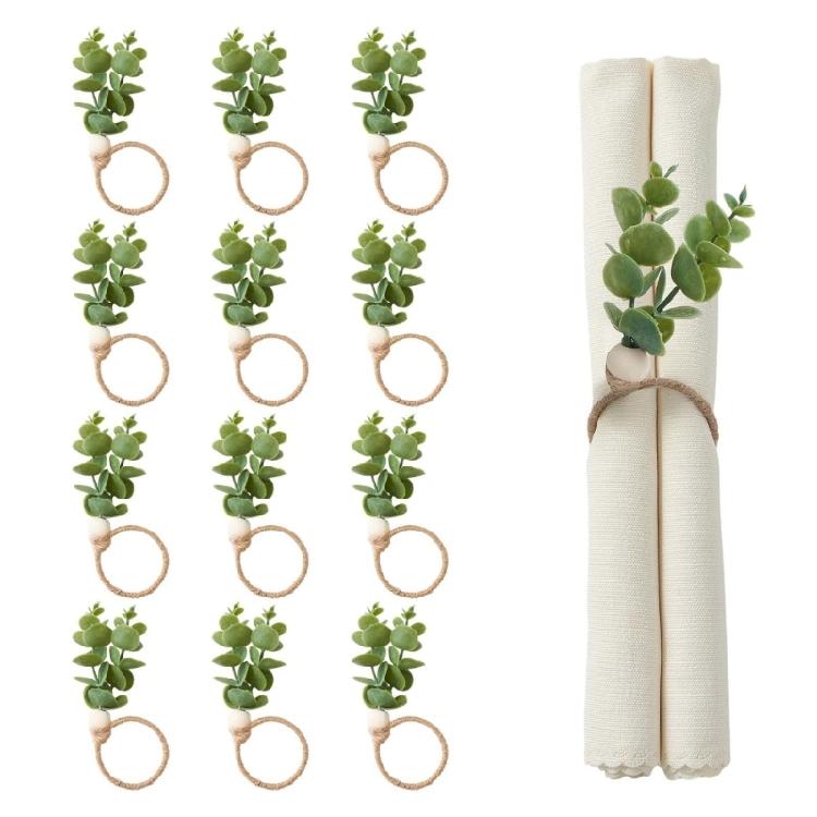 6/12 Stück Elegante Serviettenringe Serviettenschnalle Rustikale Blatt-Serviettenringe Schnalle