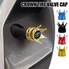 4PCS Crown Style Tire Valve Stem Caps, Air Caps Cover, Aluminum Alloy Dustproof And Waterproof Valve Caps Cover For All