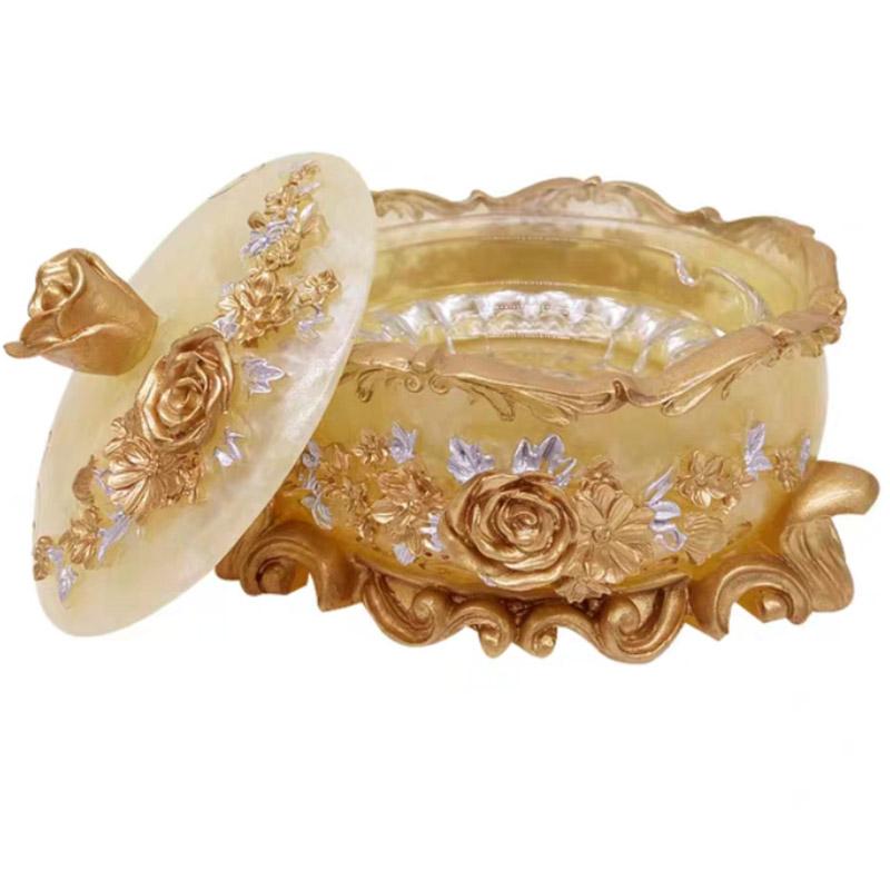 Elegant European Ceramic Ashtray Minimalist Vintage Home Decor, Stylish Creative Ashtray Living Room Durable Resin Design