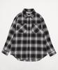 WEGO Check Big Flannel Long Sleeve Oversized Street Size Black Women's Shirt, Top, Autumn/Winter Clothes, Silhouette, Style, Girly, F,