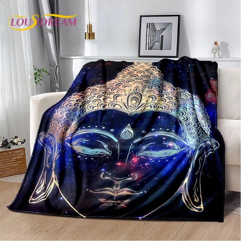 HD Buddha Buddhismus Víra Meditující Náboženství Sakyamuni Bodhisattva Modlitební deka Měkká deka pro domácí postele Pohovka Kid