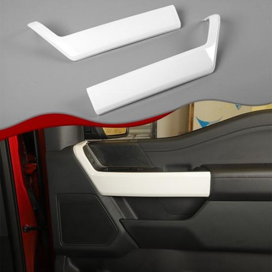 Interior Front Door Handle Panel Cover Frame Trim Bezels For Ford F150 21+ White