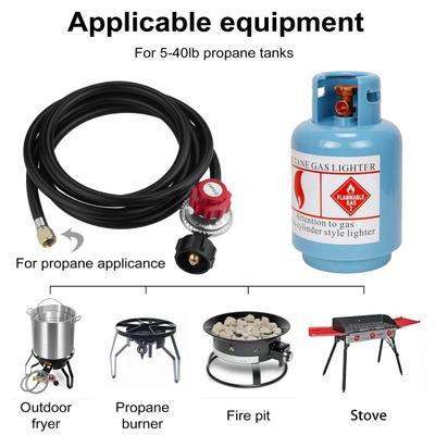 Regulator de propan 0-20 PSI Regulator de propan reglabil de înaltă presiune cu furtun de tip QCC-1 SUA. Rezervoare de propan Arzător cu gaz Aragaz Curcan Friteuza