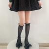 Ultra-thin Black Lace Socks Y2K Knee High Socks Japanese Style Bow Women Socks  Student