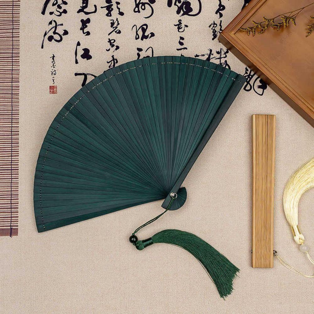 Exquisite Tassel Folding Fan Chinese Style Elegant Handheld Fans  Home Decoration