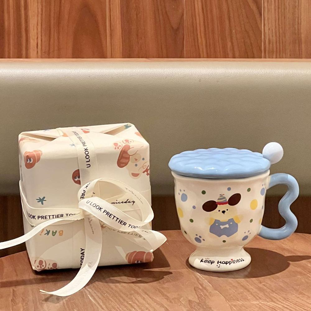 Vysoce hodnotný roztomilý hrnek pro pár s králíčkem s puntíky, vysoce hodnotný hrnek na pití, kreslený keramický hrnek, dárek k narozeninám