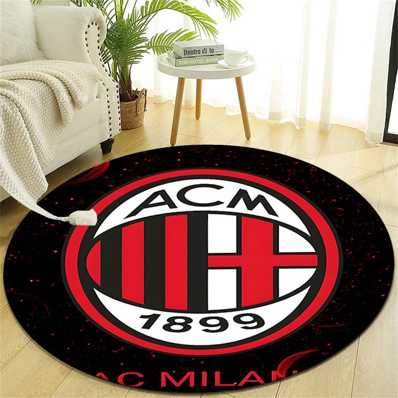 1pc A-AC Milan Print Round Carpet Chair Round Carpet Suitable for Bedroom Living Room Home Decorative Carpet