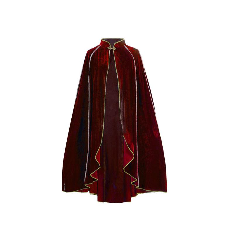 Halloween Cloak Cosplay Costume With Faux Suede Fabric And Hood For Themed Events
