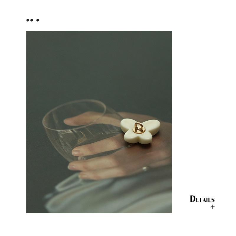 Xiaoxiang Simple Style Four-Leaf Clover Button Butterfly Suit Decorative Buttons Tweed Jacket Coat Button Women