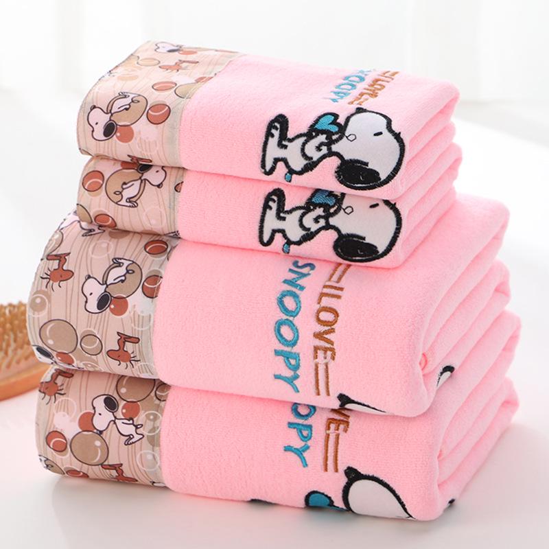 Four Seasons Thickened Polyester/Nylon Hair Drying Towel Set with Appliqué Embroidery