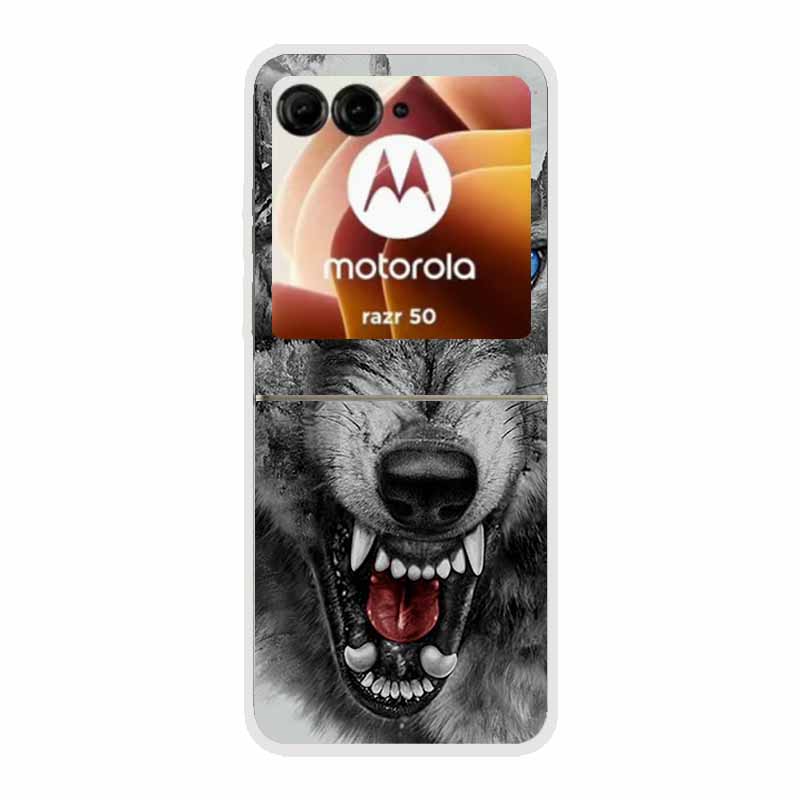 For Motorola Razr 50 Ultra Case Plastic Hard Painted Cartoon Transparent Back Cover Case for Motorola Razr 50 5G Hard PC Case 50