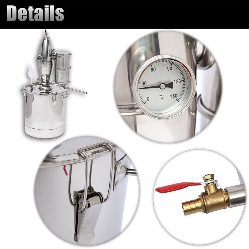 50L 304 Stainless Steel Alcohol Distiller Brew Kit Distillation Purifying Alcohol Brewing Making Alcohol Making Tools