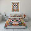 Owls And Colorful Flowers Surround The Art Printed Duvet Cover Set1 Duvet Cover+2 Pillowcasemulti Size Bedroom Bedding Decor