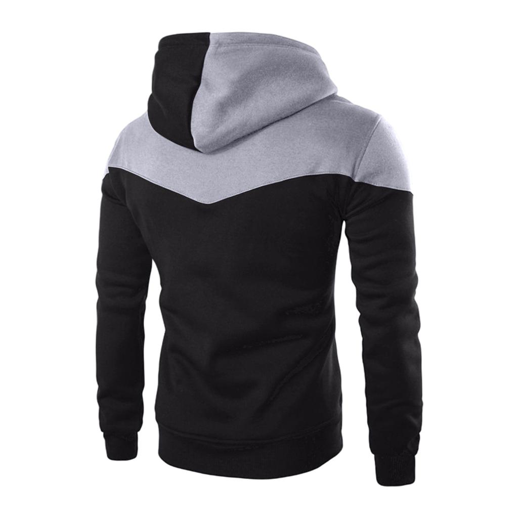 Men's  Leisure  Two  Colors  Splicing  Sports  Leisure  Long  Sleeves  Hoodie