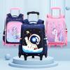Mochila con Ruedas de Carrito Infantil Tirador Manual Estudiante de Primaria Sirena de Dibujos Animados Niña Doble Uso Extraíble