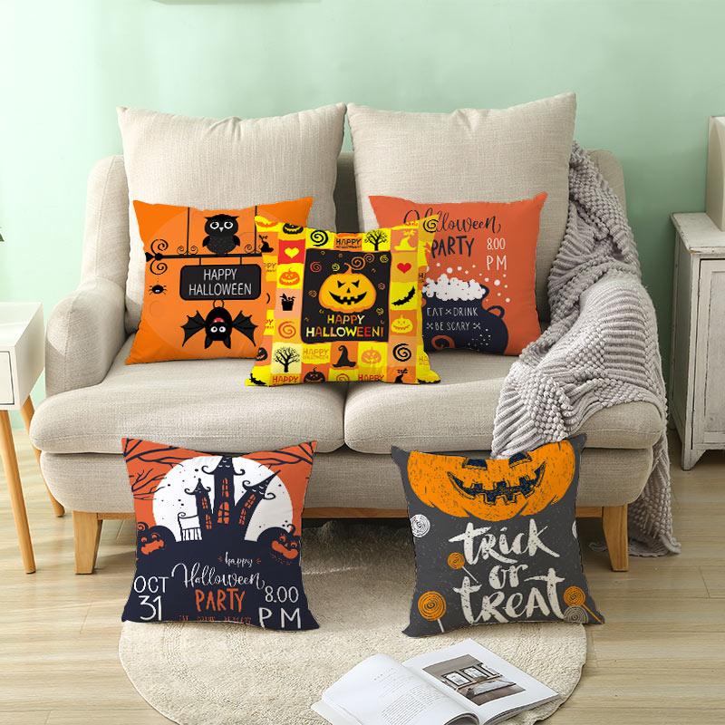 Halloween Cushion Cover Halloween Pumpkin Throw Pillow Case Halloween Printing Decorative Pillowcase Cushion Cover Zt212