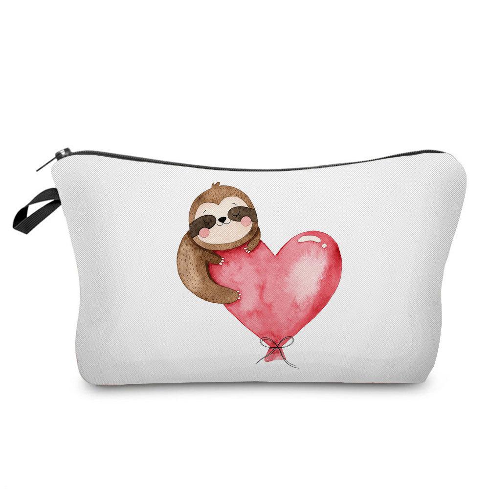 Women Sloth Print Cosmetic Bag Toiletries Organize Travel Storage Case 6403