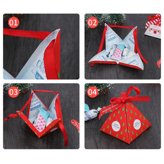 6 ks Vánoční trojúhelníková dárková pyramida bonboniéra párty narozeniny svatební výslužky