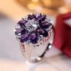 Petal shaped flower ring simple personality niche elegant ring ring