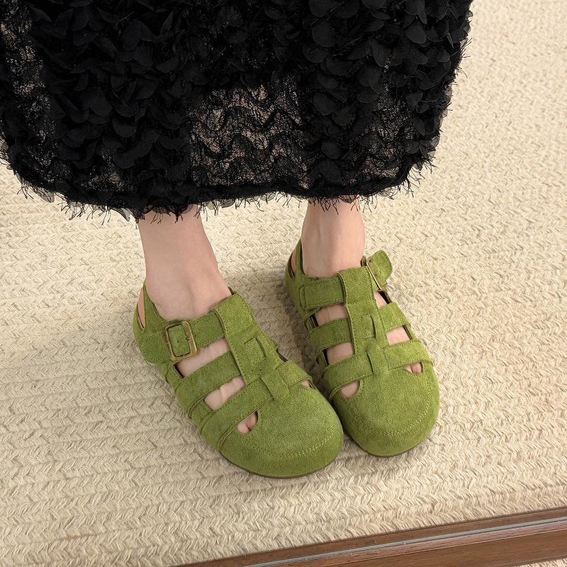 Super Fire Mori Baotou Sandals Women's 2025 Spring and Summer New Thick-soled Versatile Hollow Birken Roman Cool Slippers
