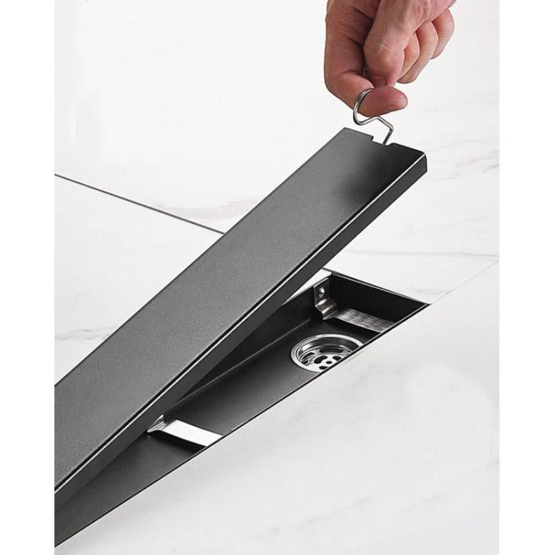 SUS 304 Stainless Steel Rectangle Shower Drain Linear Shower Floor Drain with Tile Insert Grate Bathroom Drainage Device