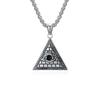 Antico Egitto Triangolo Piramide Occhio di Horus Acciaio al Titanio Collana Nicchia Personalità Usura Letteraria Protezione del Corpo Ciondolo