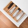 Natural Utensil Drawer Organizer Bamboo Grooved Cutlery Tray Cabinet Drawers Dividers  Kitchen
