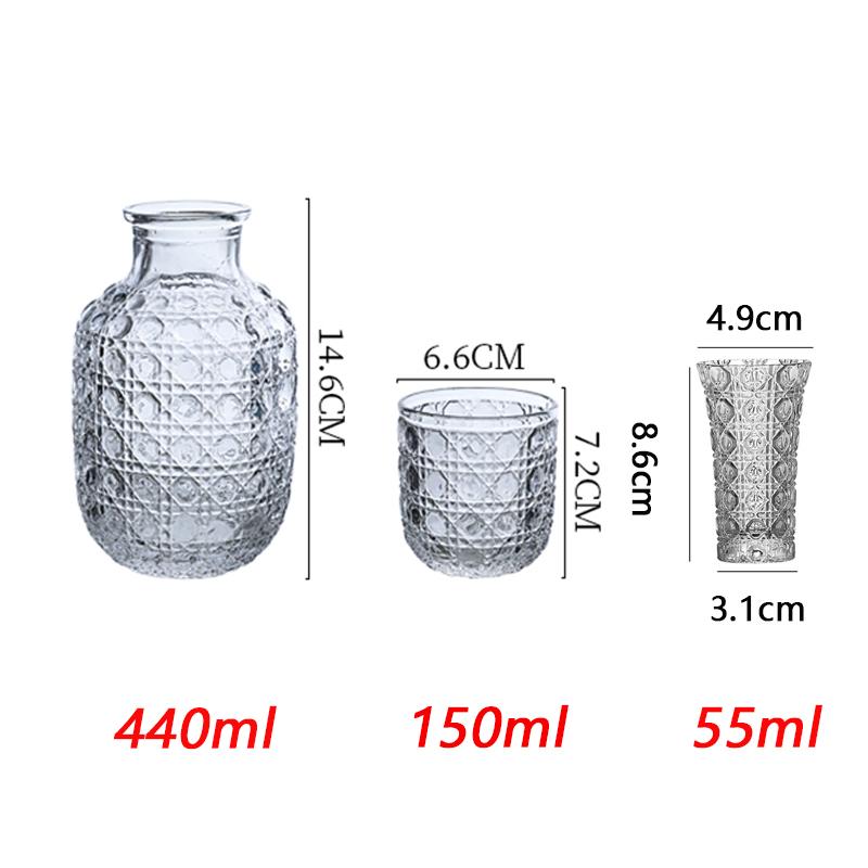 Retro Diamond Whiskey Glasses Cup Set Bar Water Bottle Transparent Engraved Crystal Glass Fruit Juice Teapot Wine Glass Cup