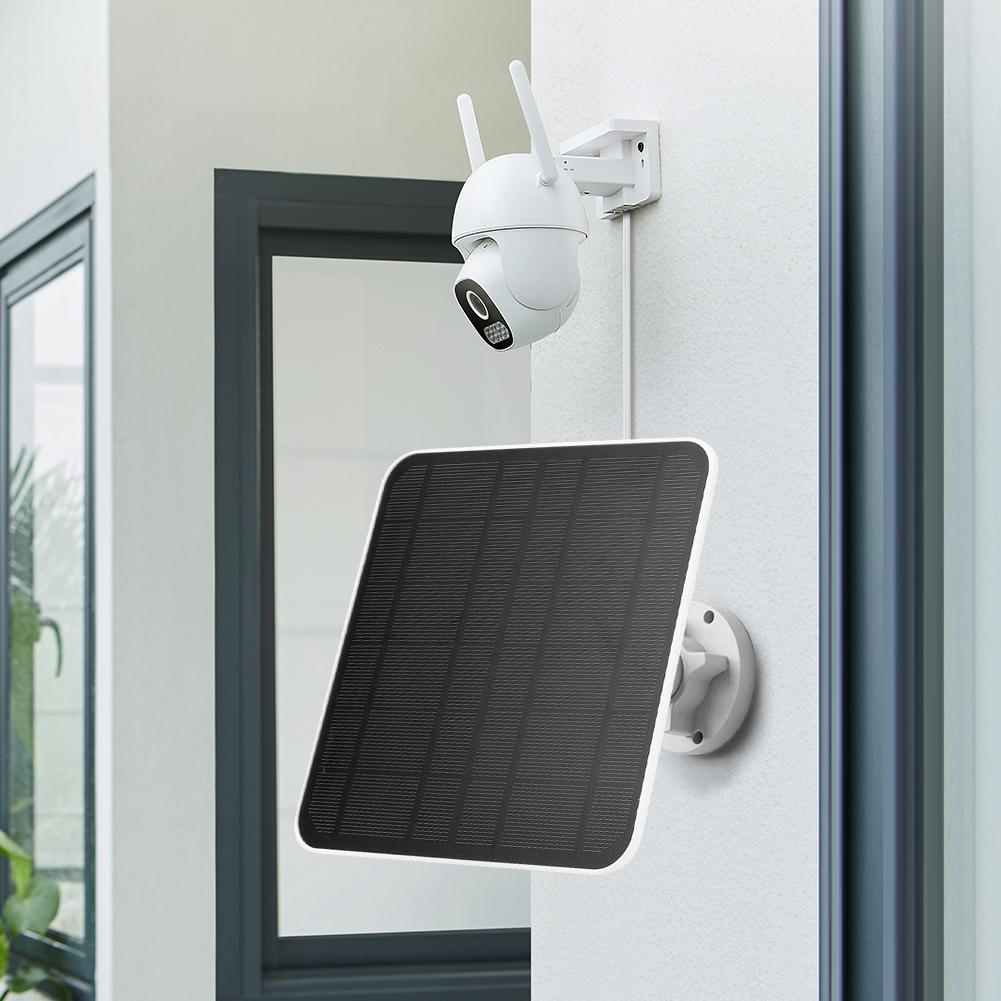 5V 6W Solar Panel IP65 Waterproof Solar Cell Panel Micro USB & USB-C Port 360°Adjustable Mounting for Eufycam 3/3C/2/2C/2 Pro