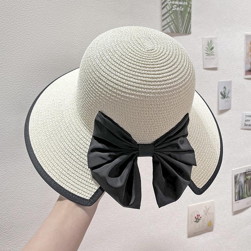Women's Straw Hat Summer Sun Hat Beach Vacation Large Eave Face Shading Sun Hat Sun Protection Grass Woven Hat
