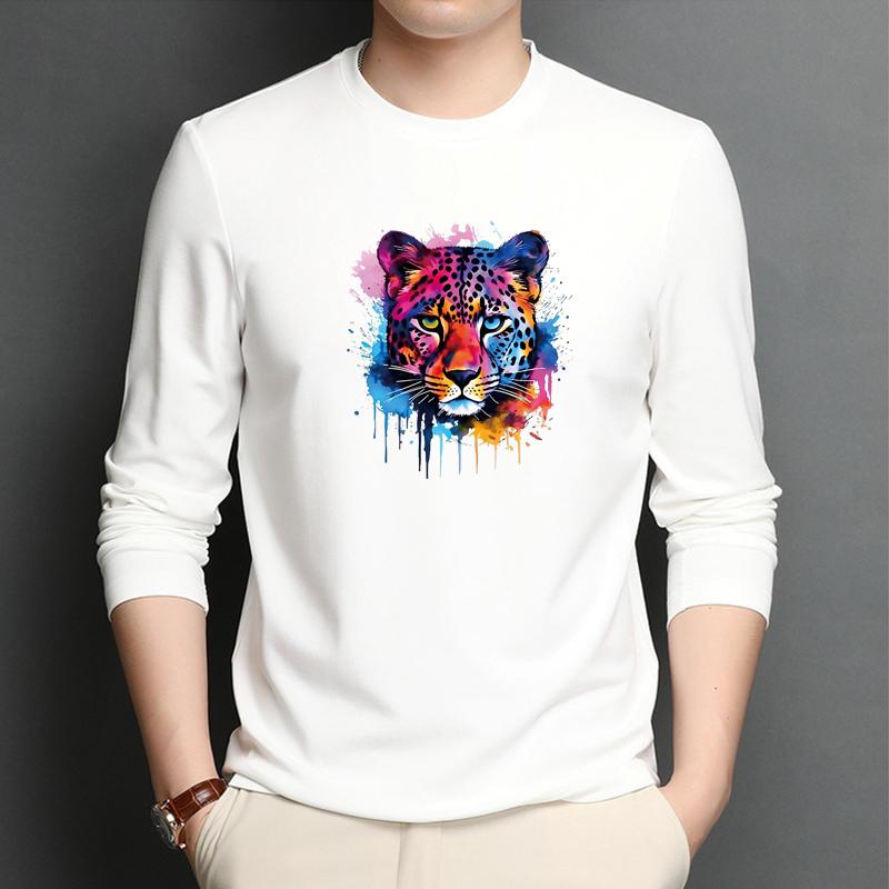 Fierce Leopard Looking At You Heat Transfer Sticker, DIY Iron-On Decals For Clothes, T-Shirt Making, Pillow Decorating