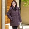 Yonghua Women's Mid-Length Hooded Padded Winter Jacket