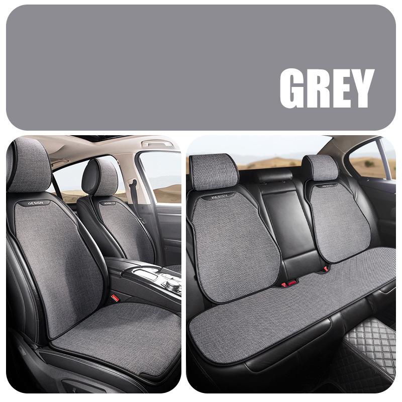 Car Seat Cushion Four Season Universal Cushion Ventilation Cooling Pad Cotton Linen Half Wrapped Seat Cover Automotive Interior