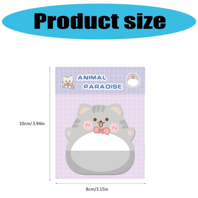160 Sheets Animal Notes Paper Adheive Notes Pad Pocket Notepads Pocket Memo Pad for Writing Journaling Noting 60x58mm