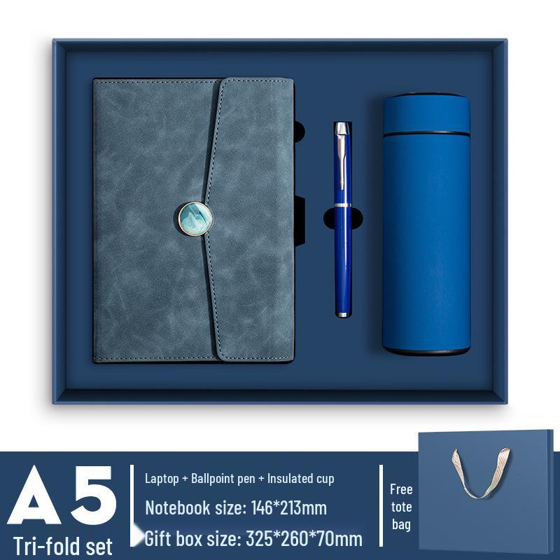 In-Stock A5 Notebook: Business Gift with Thickened Soft Leather, High-Appearance Design, Buckle Closure, and Gift Box