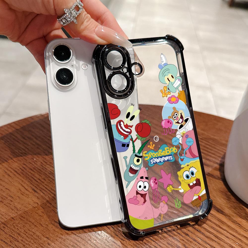 Cute SpongeBobs S-SquarePants Phone Case for Samsung Galaxy S26 S25 S24 S23 S22 S21 S20 FE Ultra Plus 5G Anti-drop Cover