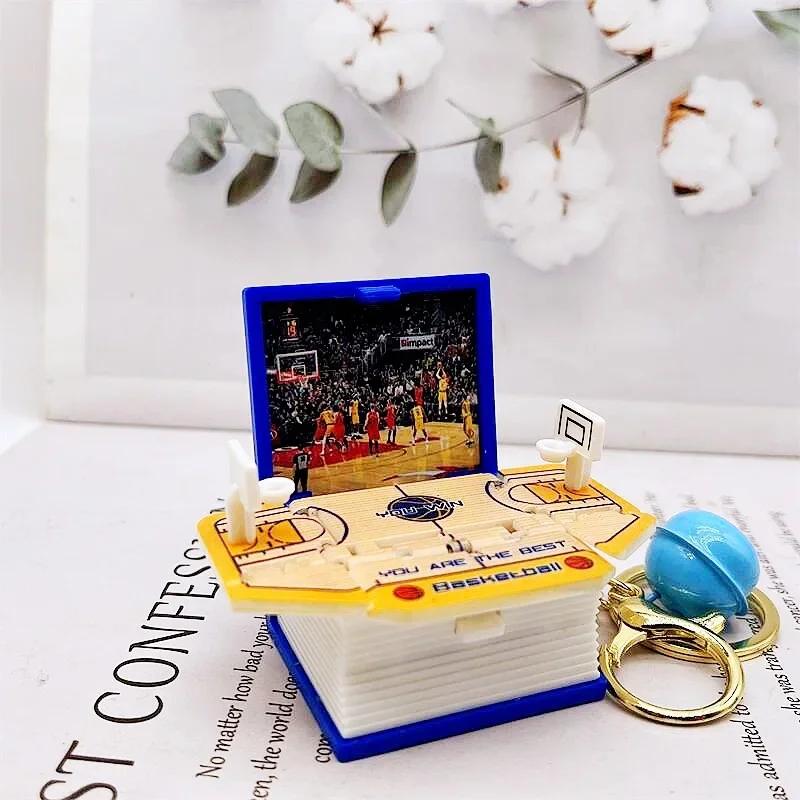 3d Dinosaur Castle Folding Book Keychain Pendant Cartoon Astronaut Soccer Field Pendant Anxiety Stress Children Kids Toy