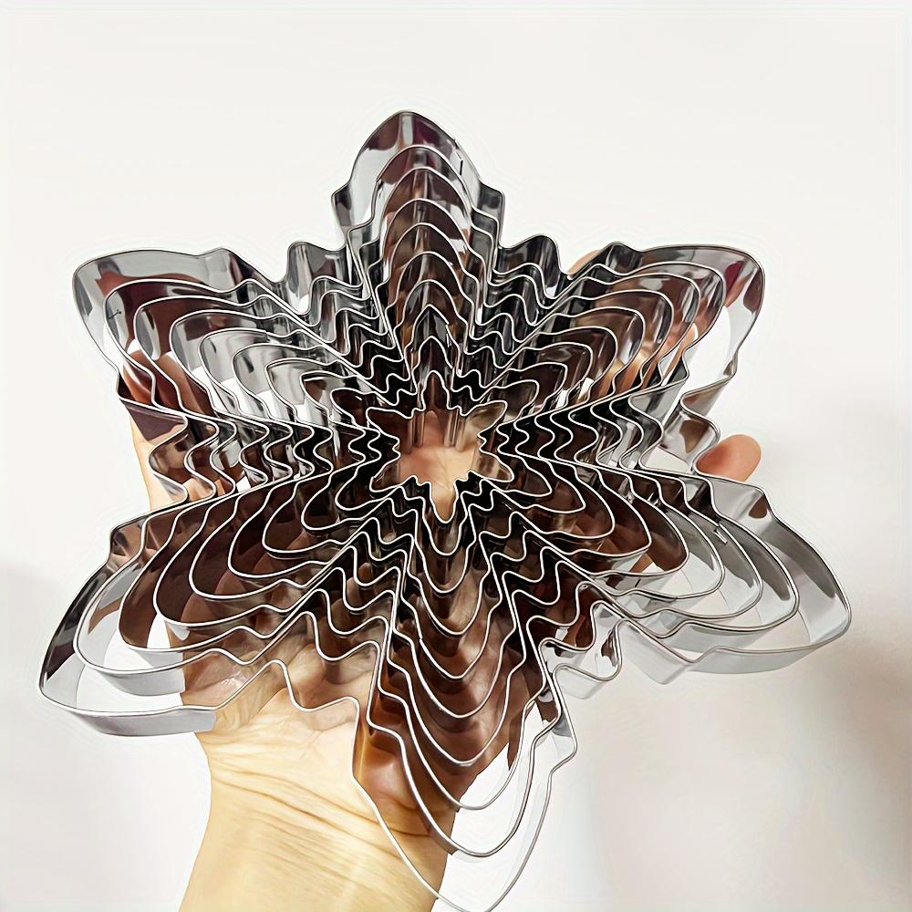 10pcs Stainless Steel Snowflake Cookie Cutters, Christmas Baking Molds for Sugar Cookies, Kitchen Tools for Holiday Baking